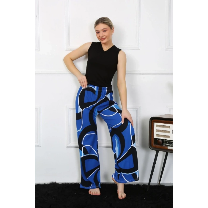 Moda Kadın Bol Paça Penye Saks Alt Üst Takım