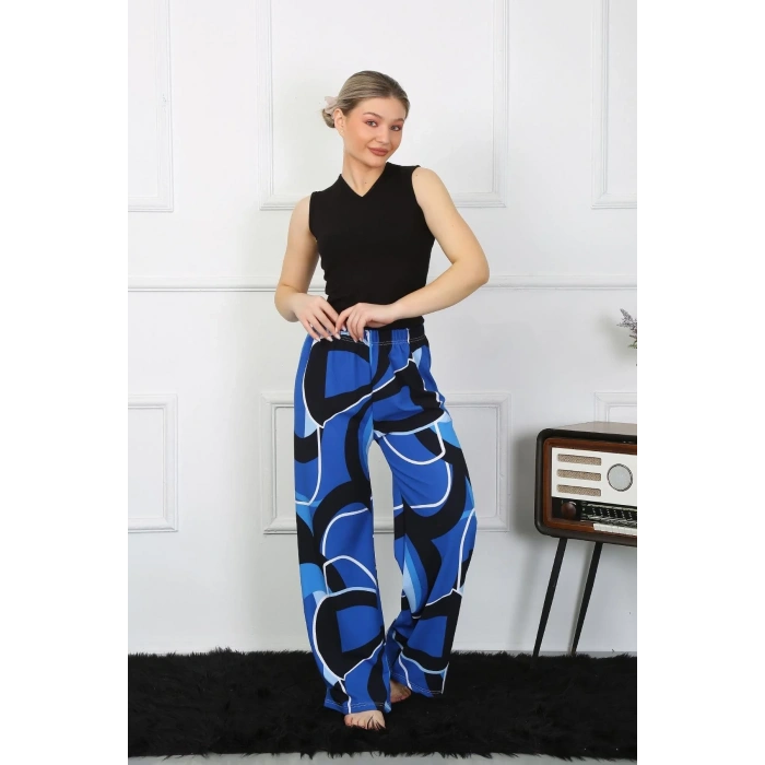 Moda Kadın Bol Paça Penye Saks Alt Üst Takım