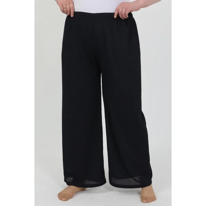 Moda Kadın Büyük Beden Bürümcük Pantolon Lacivert