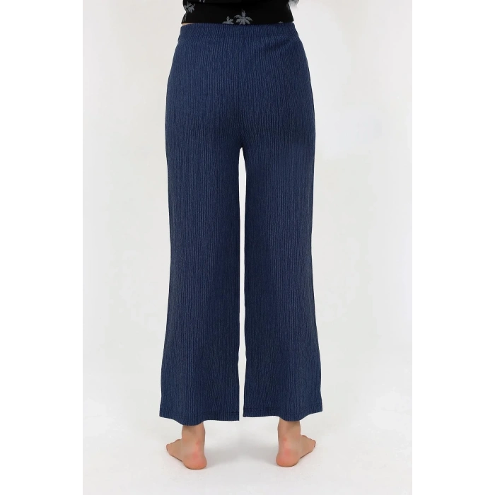 Moda Kadın Kalın Askılı Body Bol Paça Pantolon 2`li Takım Siyah