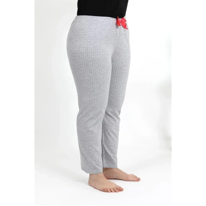 Moda Kadın Pamuklu Büyük Beden Alt Pijama Gri