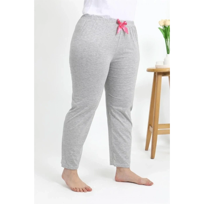 Moda Kadın Pamuklu Büyük Beden Alt Pijama Gri