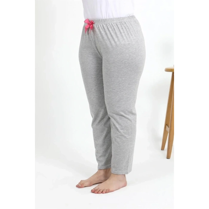 Moda Kadın Pamuklu Büyük Beden Alt Pijama Gri
