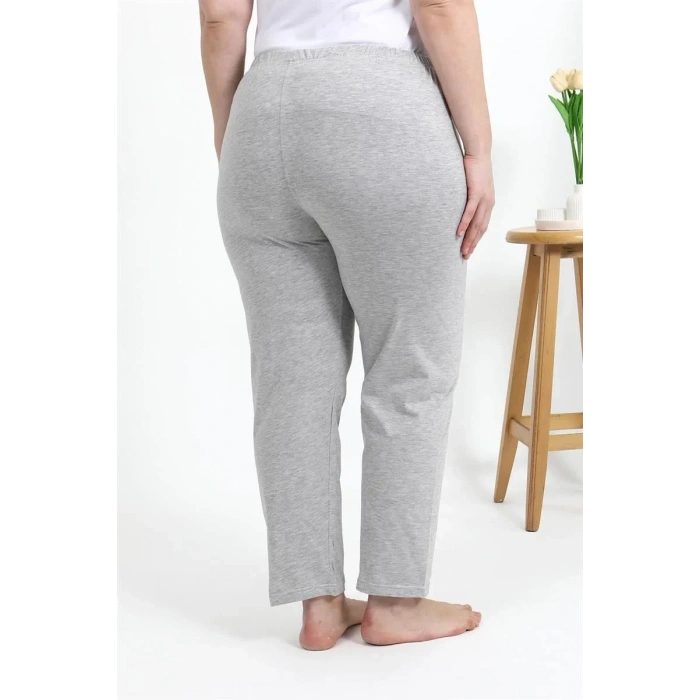 Moda Kadın Pamuklu Büyük Beden Alt Pijama Gri