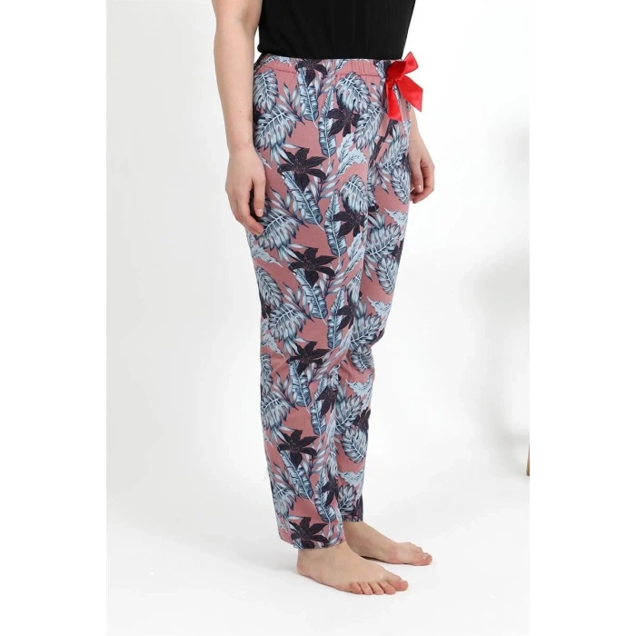 Moda Kadın Pamuklu Büyük Beden Alt Pijama Somon