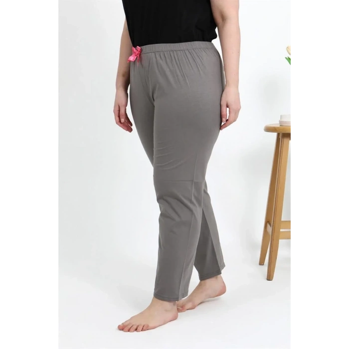 Moda Kadın Pamuklu Büyük Beden Alt Pijama Vizon
