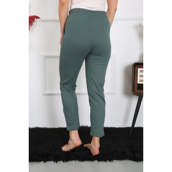 Moda Kadın Pamuklu Haki Tek Alt Pijama