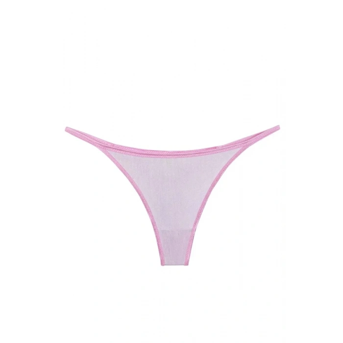 Moda Kadın Pembe Transparan 2li Tanga Slip