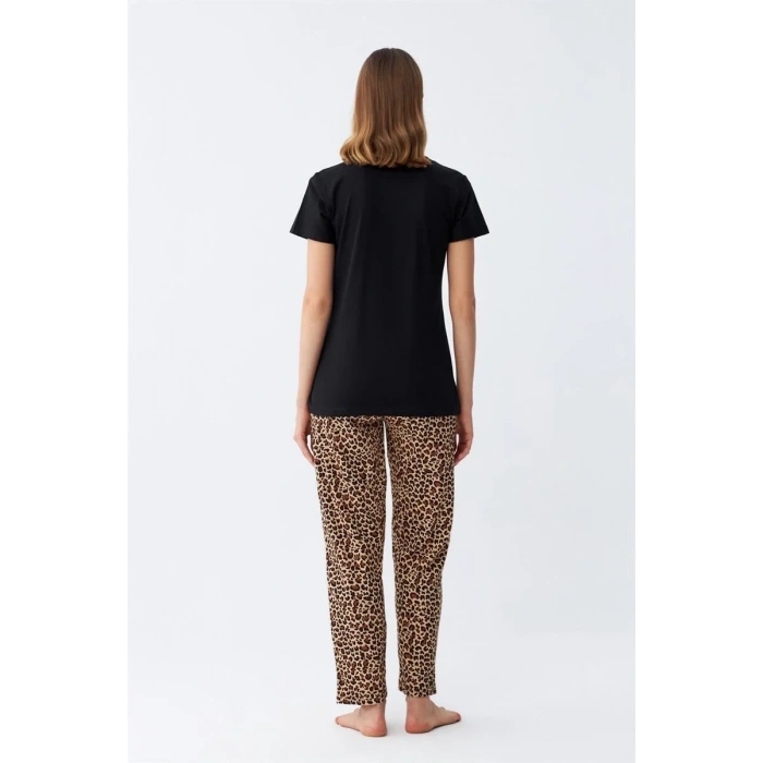 Moda Kadın Penye Kısa Kol Pijama Takım 4128