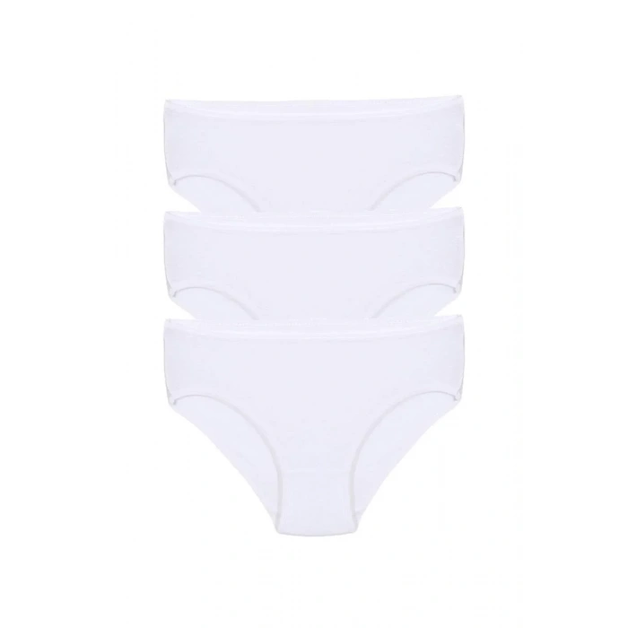 Moda Kız Çocuk 3lü Beyaz Külot