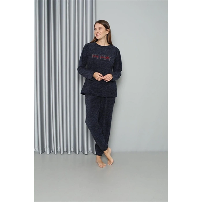Moda Polar Kadın Pijama Takımı Lacivert