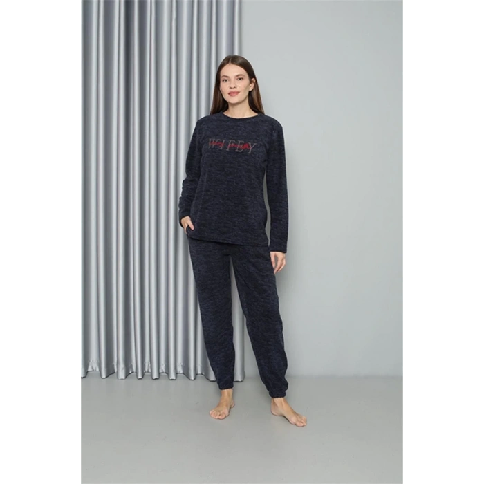 Moda Polar Kadın Pijama Takımı Lacivert