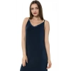 Moda Bayan İp Askılı Uzun Gecelik Siyah