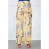Moda Bayan Penye Bol Paça Pantolon Sarı