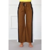 Moda Bayan Penye Bol Paça Pantolon Sütlü Kahve