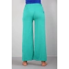 Moda Bayan Penye Bol Paça Pantolon Yeşil