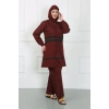 Moda Büyük Beden Tesettür Mayo Bordo