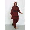 Moda Büyük Beden Tesettür Mayo Bordo