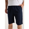 Moda Erkek Cepli Lakost Pamuk Penye Şort Lacivert