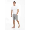 Moda Erkek Cepli Pamuk Şort Gri