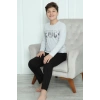 Moda Erkek Çocuk Penye Pijama Takım Gri