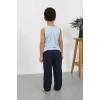 Moda Erkek Çocuk Sıfır Kol Penye Pijama Takım Mavi