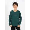 Moda Erkek Çocuk Uzun Kol Penye Pijama Takım ZümrütYeşili
