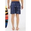 Moda Erkek Desenli Fermuar Cepli Deniz Şortu Lacivert