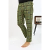 Moda Erkek Ekoseli Desen Penye Tek Alt Pijama Haki