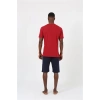 Moda Erkek Kısa Kol Bordo Penye Şortlu Pijama Takımı