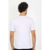 Moda Erkek Likralı V Yaka Beyaz T-Shirt