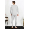 Moda Erkek Pamuk Gri İçlik Takım