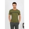 Moda Erkek Pamuk Kısa Kol Pijama Takım Haki