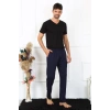 Moda Erkek Pamuk Lacivert Tek Alt Pijama