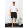 Moda Erkek Pamuk Siyah Şort