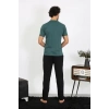 Moda Erkek Penye Petrol Rengi 3lü Pijama Takımı