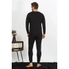 Moda Erkek Termal Kışlık Alt Üst İçlik Takım Siyah