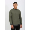 Moda Erkek Uzun Kol Manşetli Paça Penye Pijama Takımı Haki