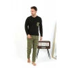 Moda Erkek Uzun Kol Penye Siyah Pijama Takımı