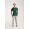 Moda Erkek Yeşil Kısa Kol Pijama Takımı