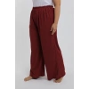 Moda Kadın Büyük Beden Bordo Rahat Kesim Baggy Tek Alt