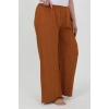 Moda Kadın Büyük Beden Bürümcük Pantolon Kremit