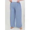Moda Kadın Büyük Beden Bürümcük Pantolon  Mavi