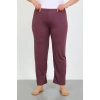 Moda Kadın Büyük Beden Mürdüm Tek Alt Pijama