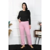 Moda Kadın Büyük Beden Pembe Tek Alt Pijama