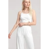 Moda Kadın Ekru Yumuşak Dokulu Minimal İp Askılı Atlet Basic Günlük Şık Üst