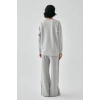 Moda Kadın Gri Balık Burcu Oversize 2 İplik Eşofman Ev Giyim Takımı