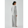 Moda Kadın Gri Koç Burcu Oversize 2 İplik Eşofman Ev Giyim Takımı
