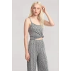 Moda Kadın Gri Melanj İp Askılı Atlet Yumuşak Dokulu Minimal Tasarım Günlük Basic Üst