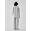 Moda Kadın Gri Sleep Mode ON Oversize 2 İplik Eşofman Ev Giyim Takımı